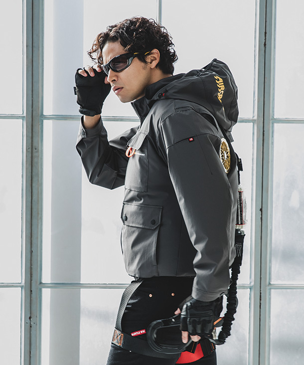 BURTLE ファン付ウエア AIR CRAFT ブルゾン(着脱可能フード付