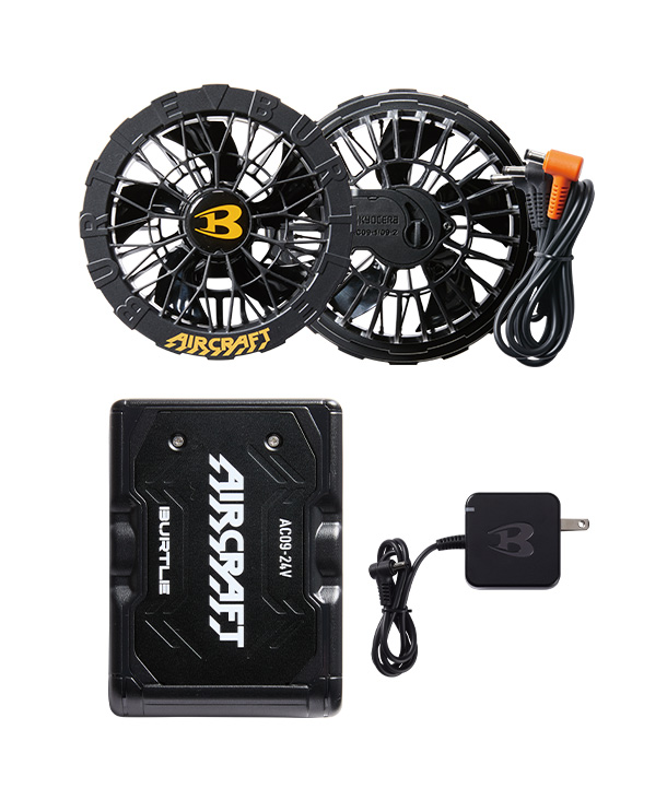 BURTLE AIR CRAFT マットブラックバッテリー+ブラックファンセット