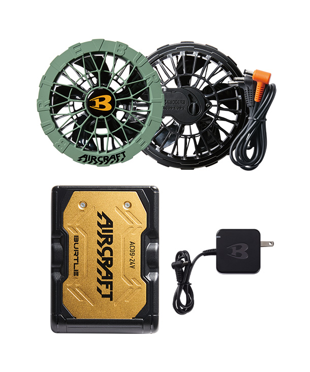 BURTLE AIR CRAFT メタリックゴールドバッテリー+ザックファンセット