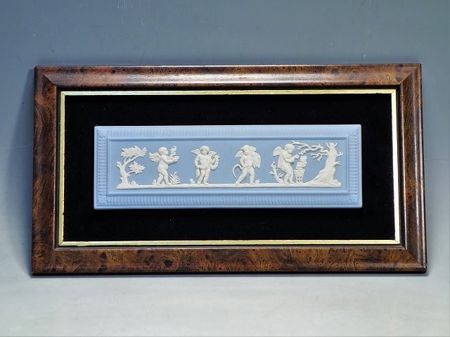 WEDGWOOD ウェッジウッド ジャスパー ペールブルー 天使の四季 陶板