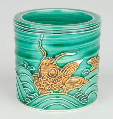 栗山園オンライン通販部 / 【出物】 青交趾荒磯蓋置 中村翠嵐