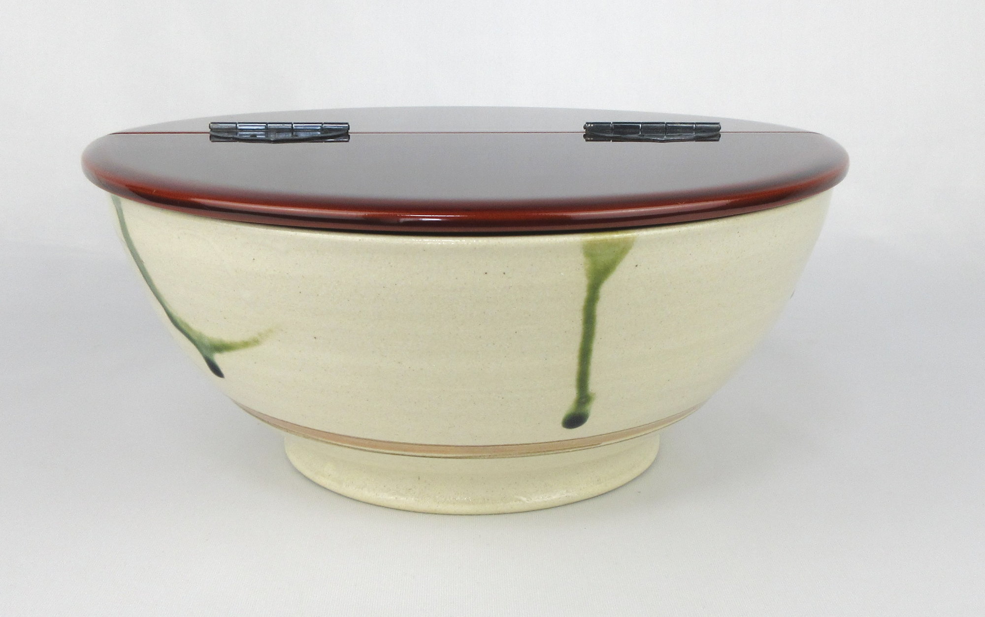 川本了生 弥七田織部 馬盥茶碗 共箱有 M1498 川本了生 弥七田織部