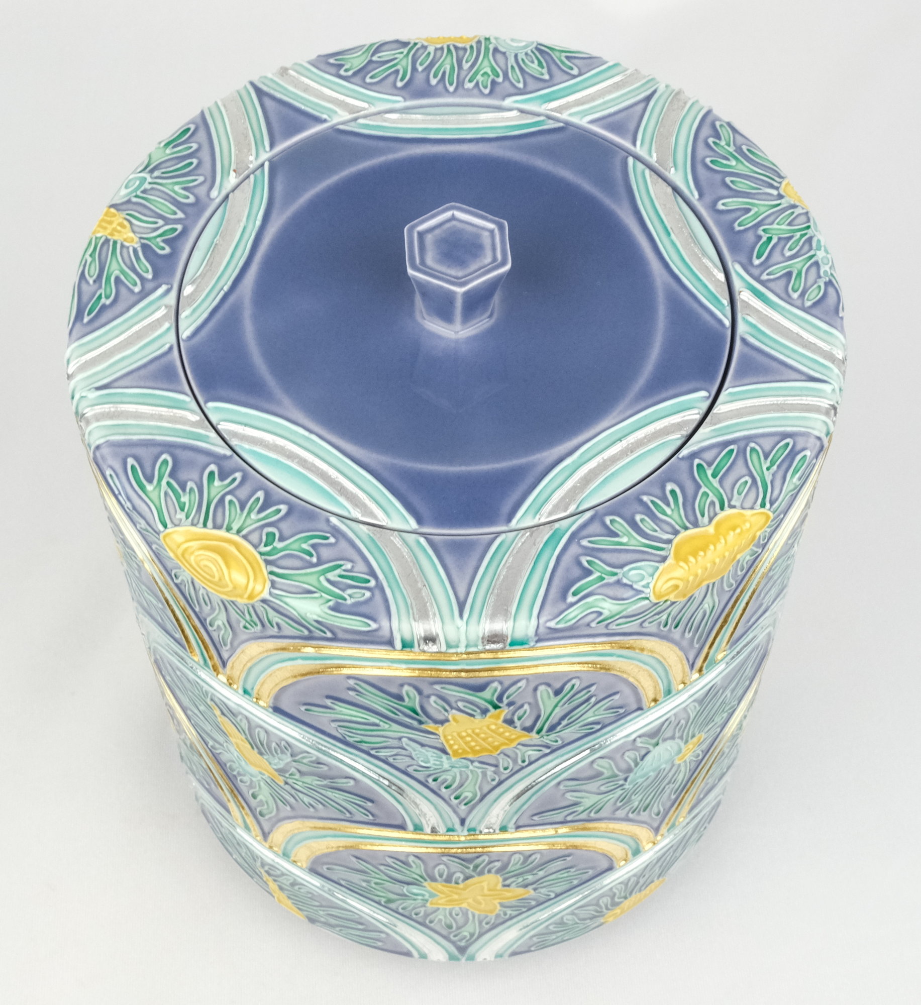 栗山園オンライン通販部 / 【出物】 紺紫交趾青海波ミル貝水指 中村翠嵐