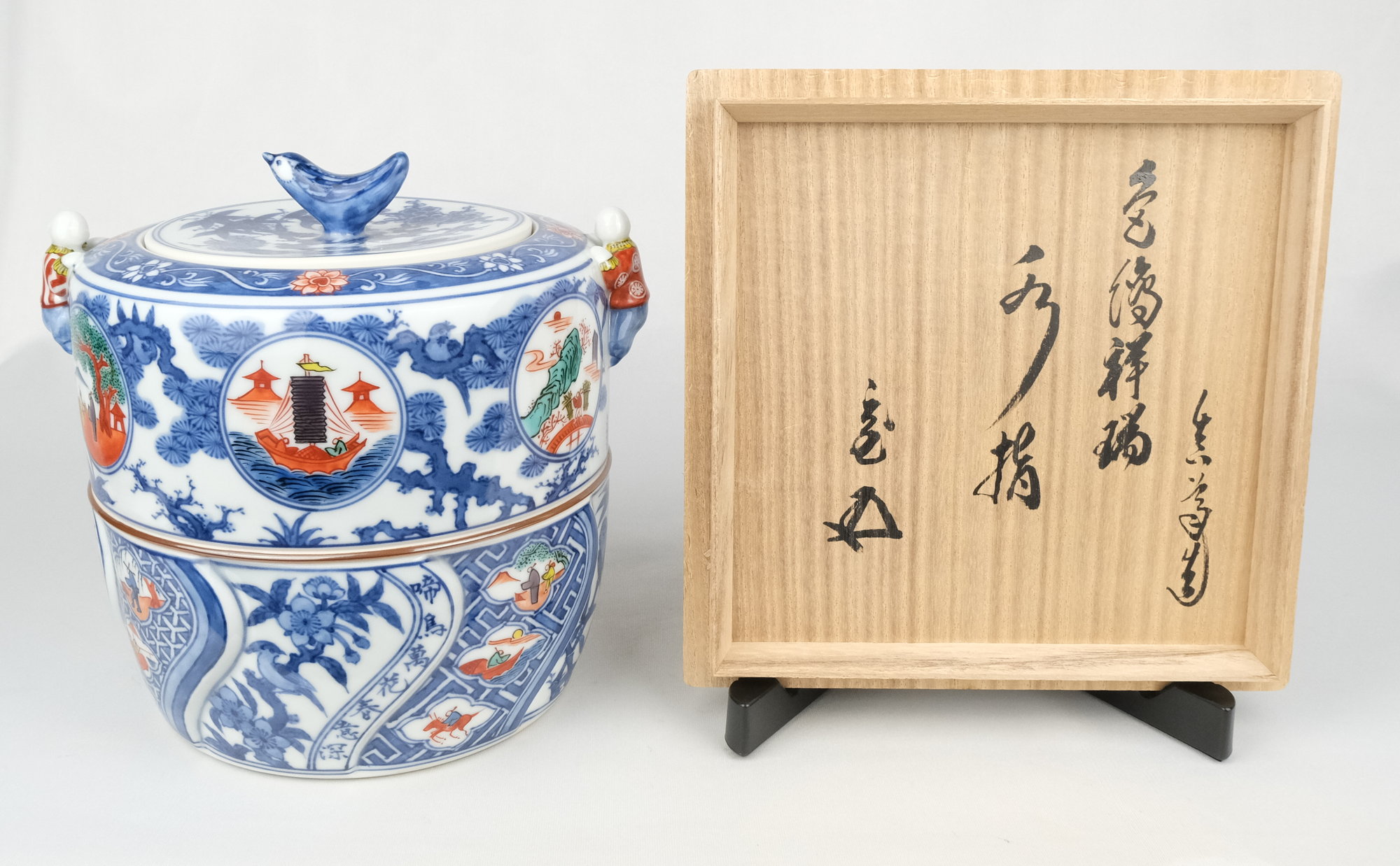 栗山園オンライン通販部 / 【出物】 色絵祥瑞二閑人水指 宮川（真葛