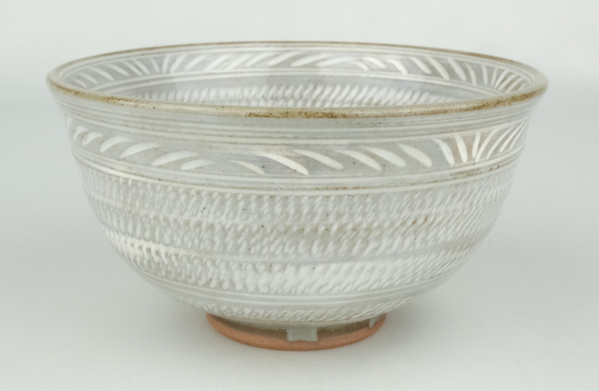 栗山園オンライン通販部 / 【出物】 膳所焼三島写茶碗 陽炎園(岩崎新定)