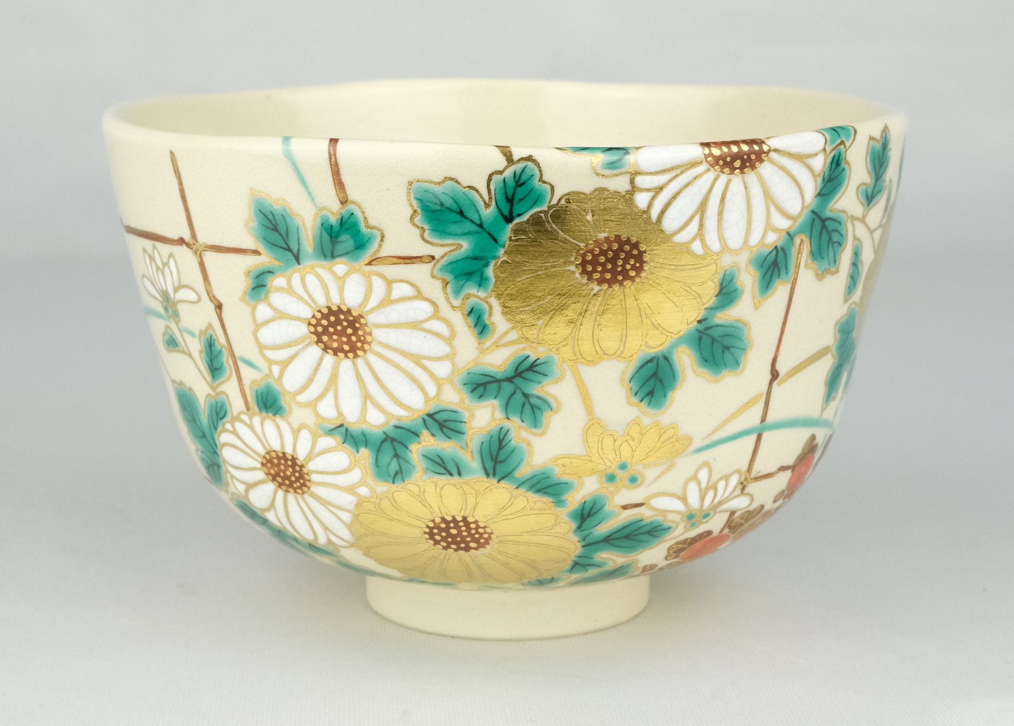 栗山園オンライン通販部 / 【出物】 仁清写菊茶碗 16代永楽善五郎(即全