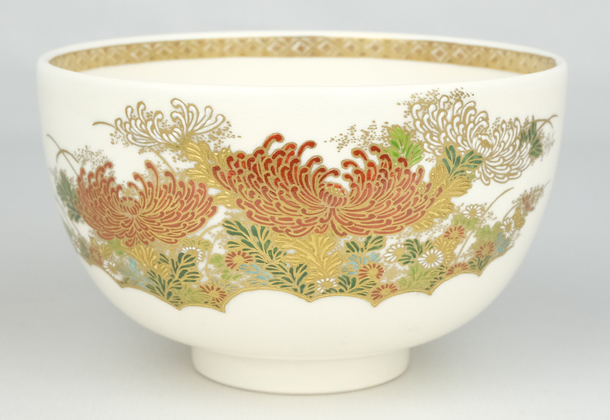 栗山園オンライン通販部 / 【出物】 薩摩七宝割文乱菊ノ絵茶碗 橋本陶正山