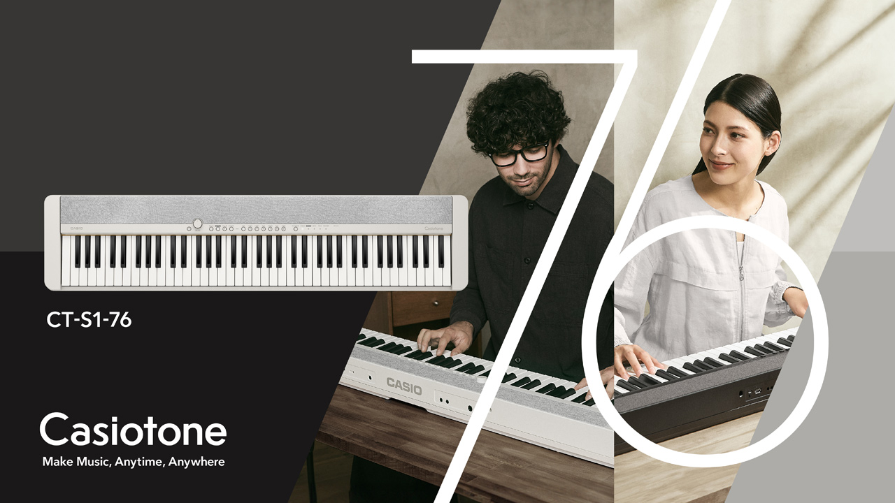 コンパクトサイズと迫力ある音を両立した76鍵盤の電子キーボード