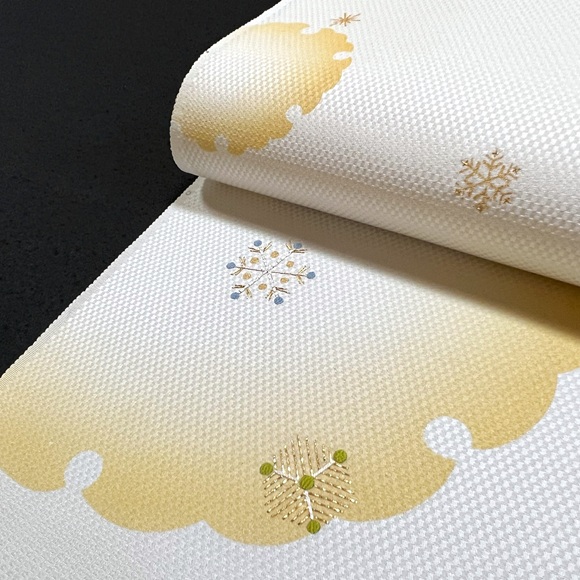 京呉服 塚本 / 雪輪に結晶 九寸名古屋帯