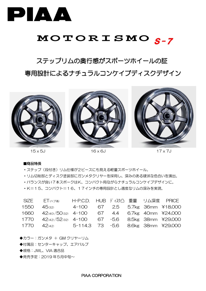 スポーティなPIAA の新作ホイールは軽、コンパクトカーがターゲット