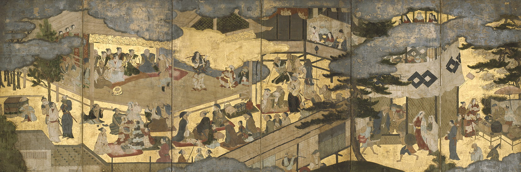 阿国歌舞伎図屏風 - 名品紹介 - 京都国立博物館