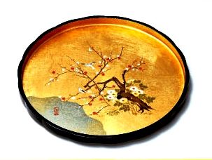 金沢金箔工芸品] 菊割盆・錦花鳥（伝統工芸品）□
