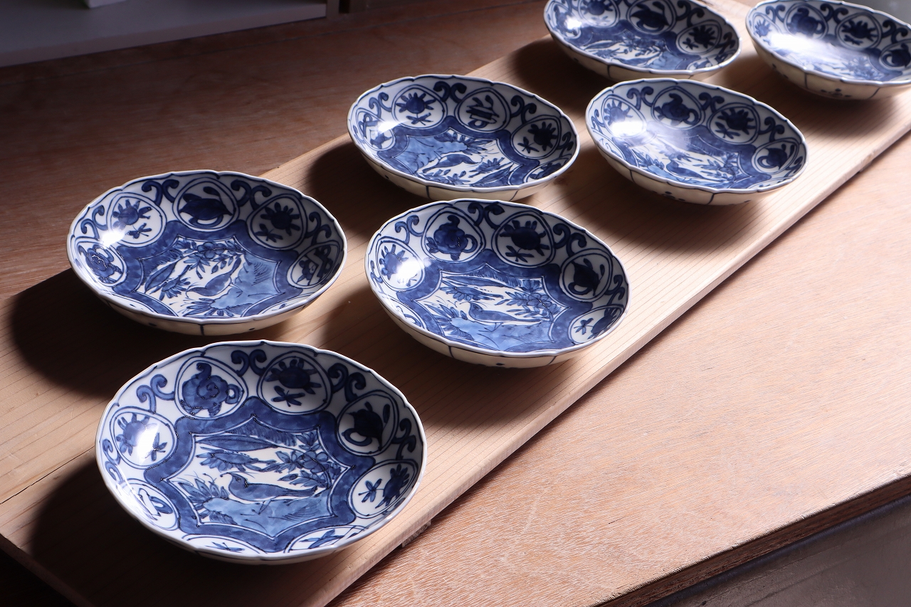 染付芙蓉手花鳥文平向付 / ことよりモール