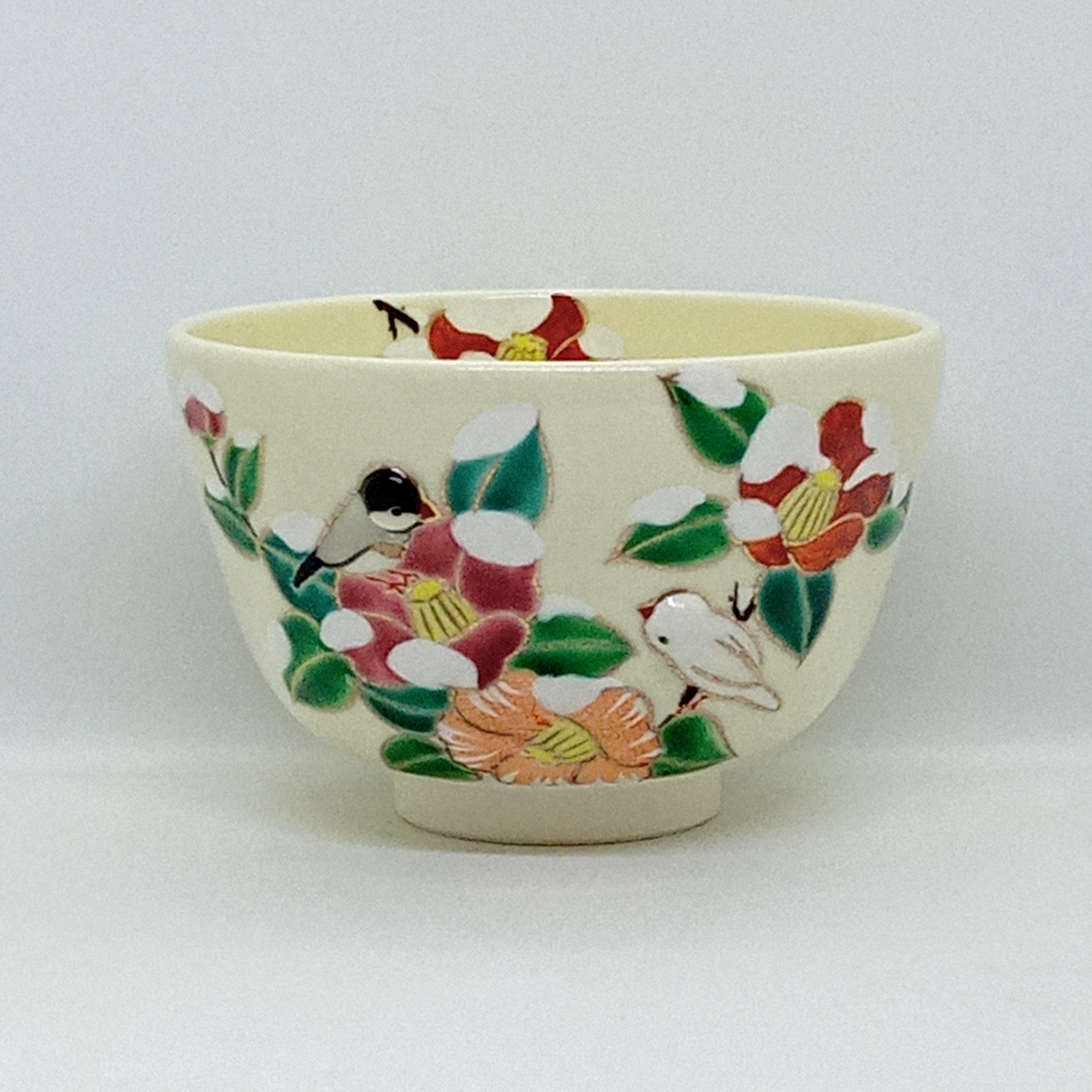 京焼 手描白刷毛椿画酒器揃 京焼 手描白刷毛椿画 酒器揃 京焼手描白