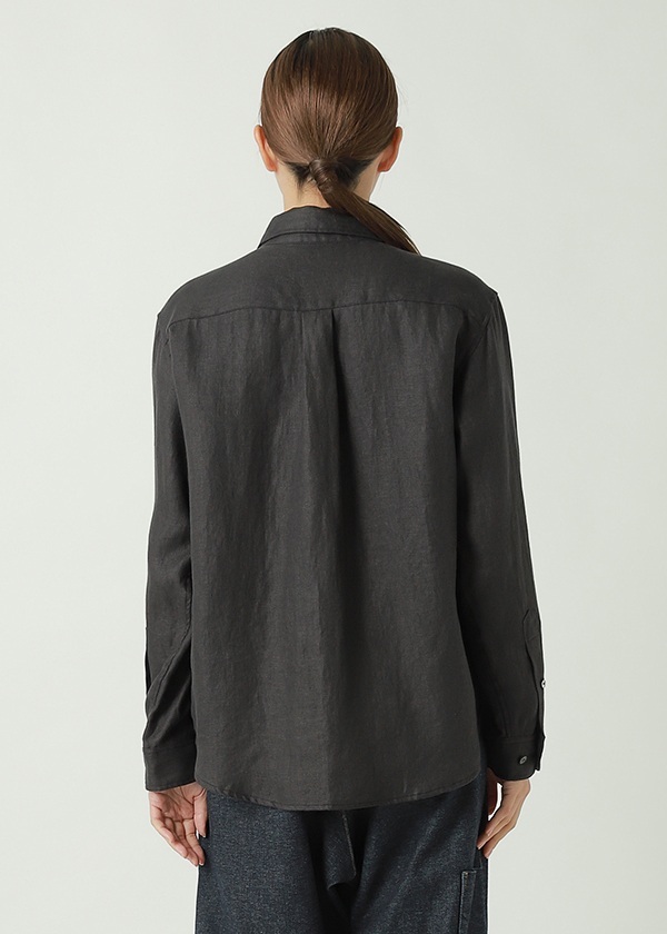 ゆっくりシーア 先行予約> ZUCCa / LINEN TWILL / シャツ(XL charcoal gray(25
