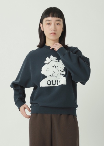 未使用タグ付 2025SS ZUCCa ブロックプリントスウェット M ネイビー