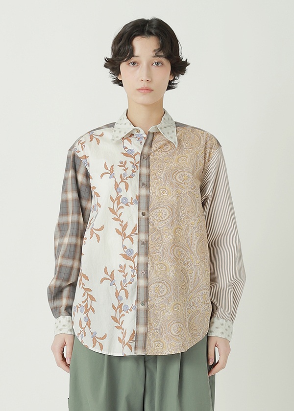 こっぺです 先行予約> ZUCCa / DOCKING PIECE DYE / シャツ(M beige(03)): ZUCCa