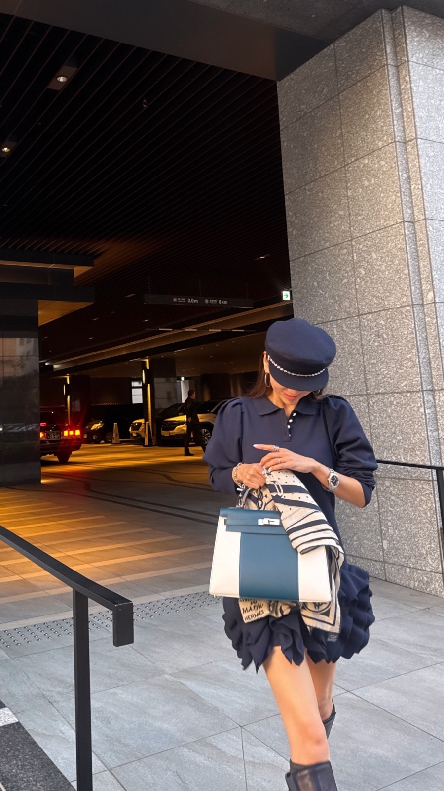 Ruffled-Hem Polo Dress - HIAND