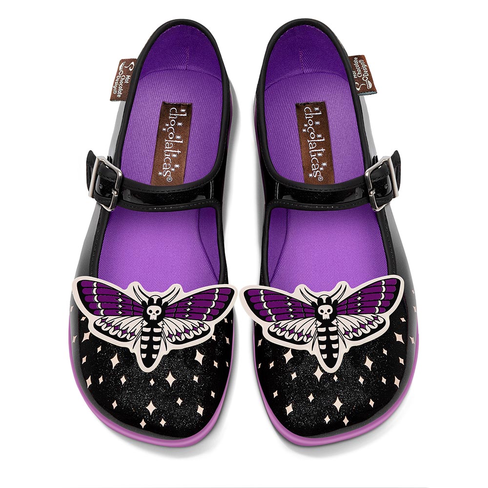 Chocolaticas® Death Moth Women's Mary Jane Flat – Hot Chocolate
