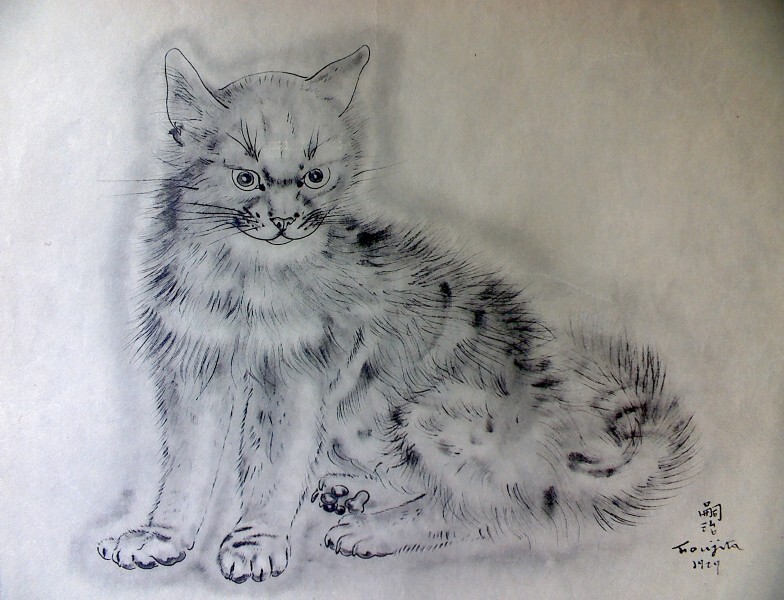 藤田嗣治 エッチング（銅版画） 猫（アラシェル） 1929年 「A Book of