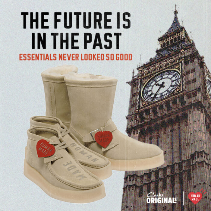 The red heart is the landmark. Human Made and Clarks collaborate