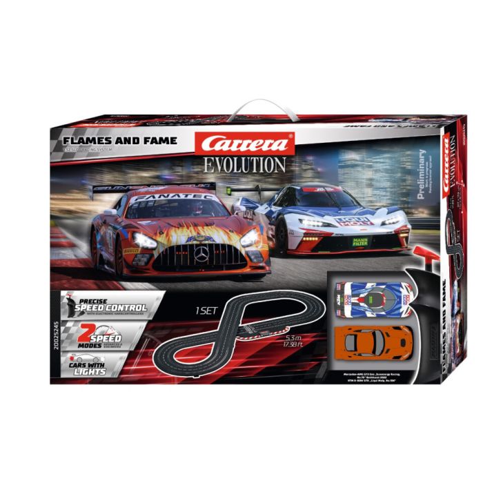 Carrera Evolution Flames & Fame 1/32 Scale Slot Car Set 20025245