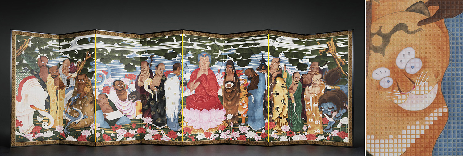 TOPPAN、伊藤若冲の幻の作品「釈迦十六羅漢図屏風」を復元 | TOPPAN