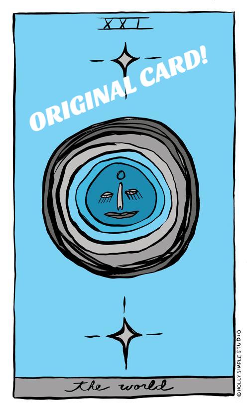 21. THE WORLD : HOLLY SIMPLE TAROT ORIGINAL INK DRAWING – HOLLY