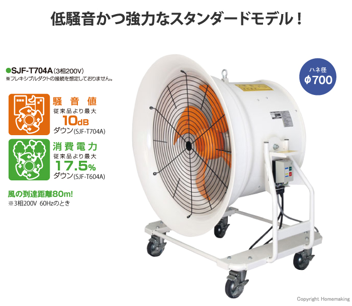 スイデン 送排風機 どでかファン700クラス 低騒音化 省エネタイプ 3相