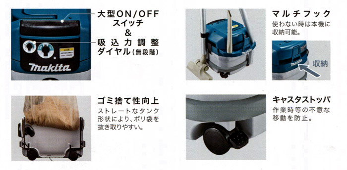 マキタ 集塵機(乾湿両用・連動コンセント付)集じん容量8L::VC0820