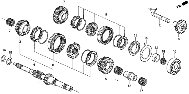 23626-P21-335 - Genuine Honda Sleeve Set, Synchronizer (5-R)