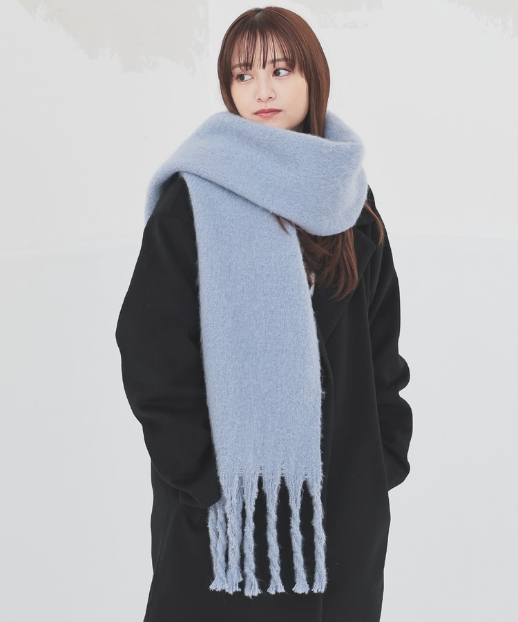 太フリンジマフラー・無地: ファッショングッズ｜ハニーズ公式通販