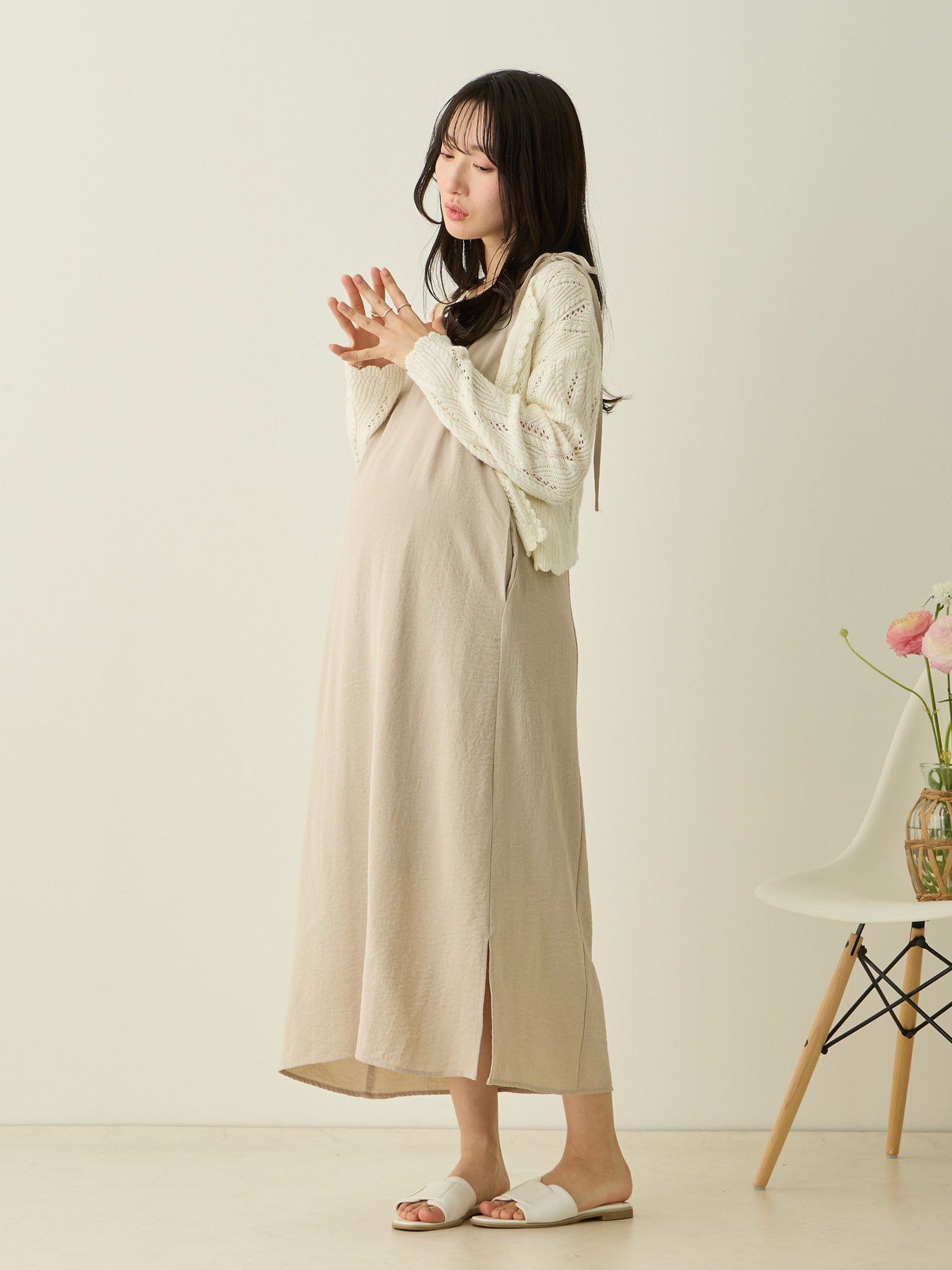 カーディガンセットキャミワンピース Beige – honono for mom&baby