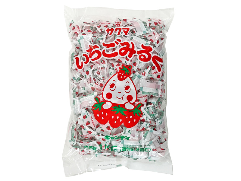 景品用お菓子 1㎏いちごみるく（ピロー）【軽減税率対象商品】|【堀