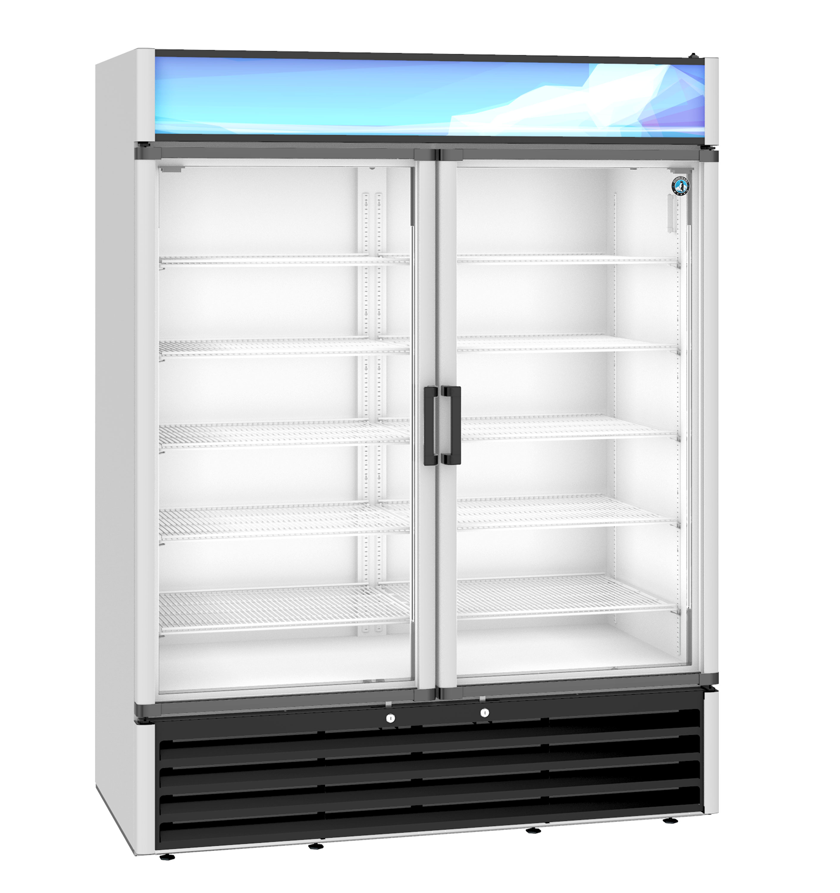 RM-49-HC, Refrigerator, Two Section Glass Door Merchandiser