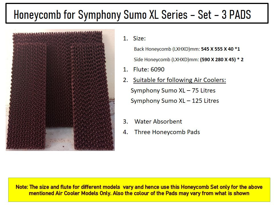HAVAI Honeycomb Pad - Set of 3 - for Symphony Sumo XL 75 Litre Desert
