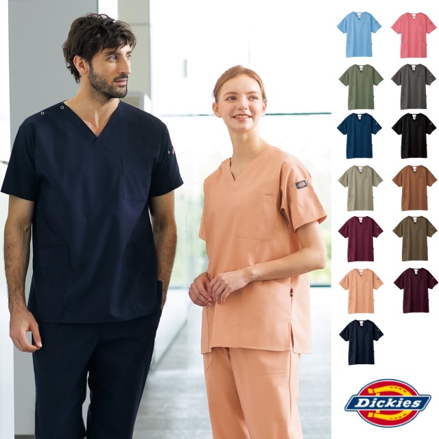 7033SC フォーク ディッキーズ ナースウェア スクラブ 男女兼用 綿混