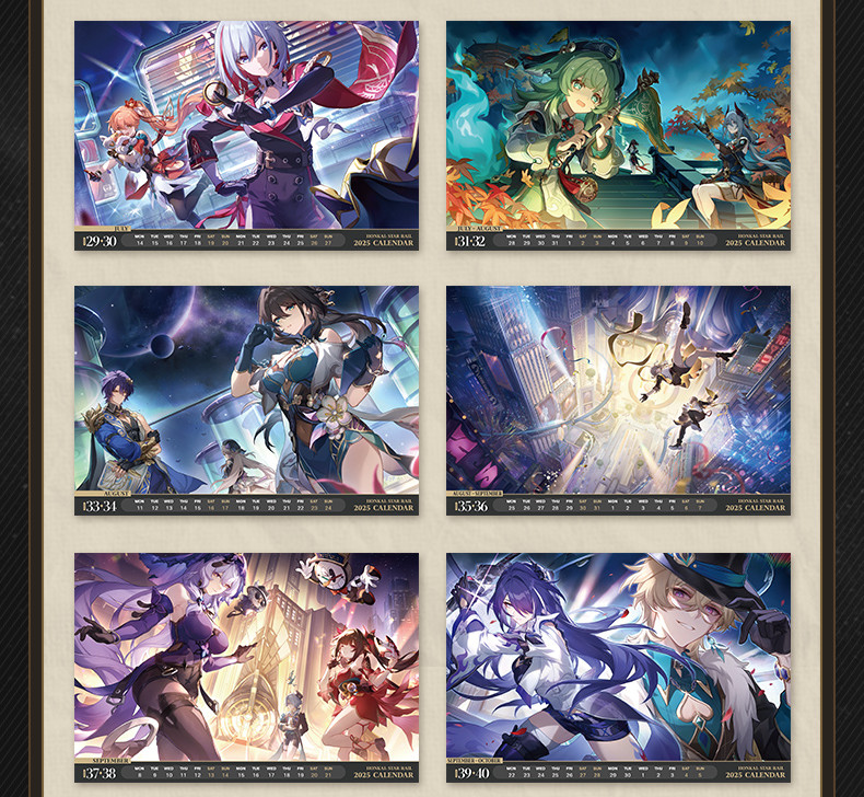 崩壊：スターレイル 2025年 卓上カレンダー｜HAKUTEA