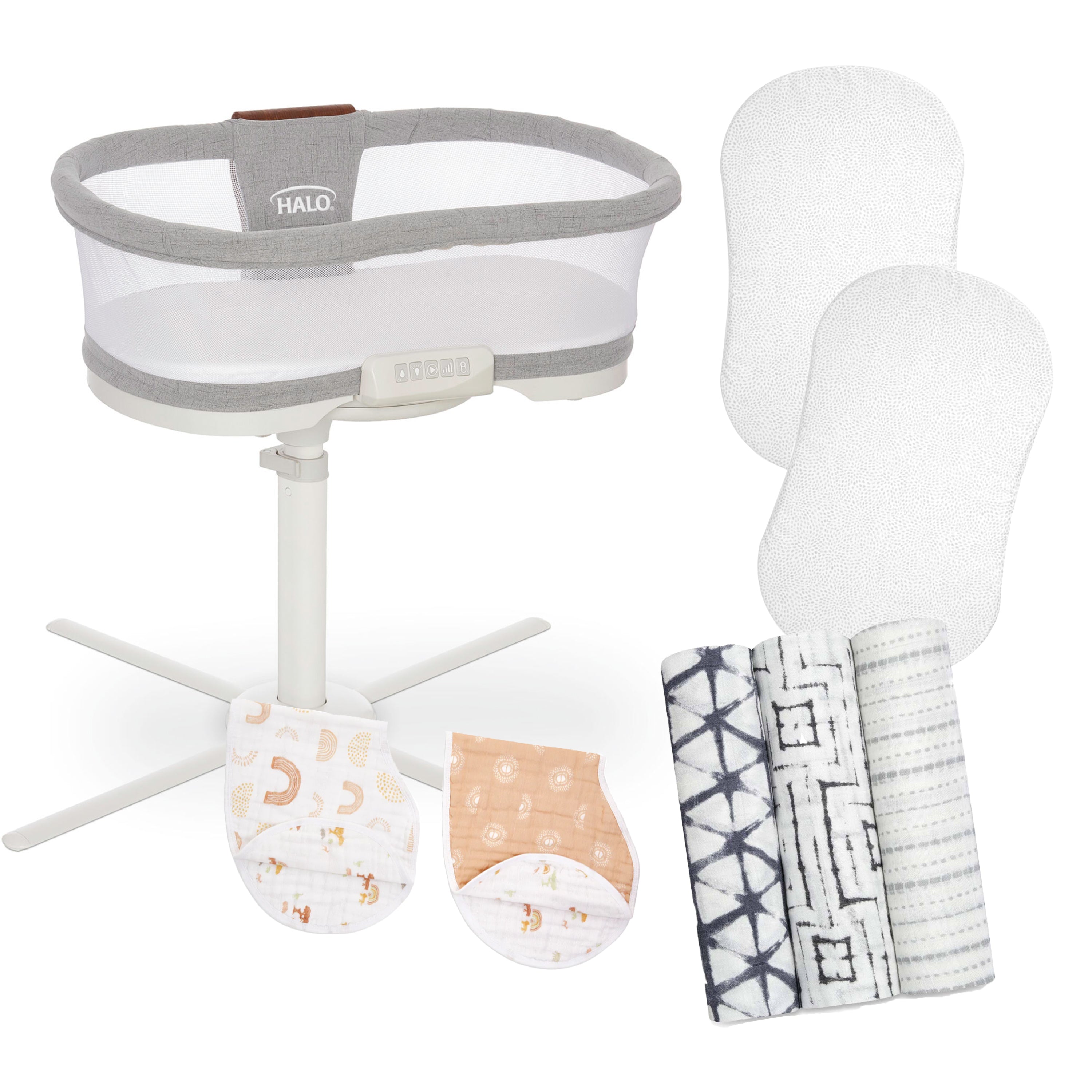 HALO | BassiNest Luxe Vibrating Bassinet, Bedside Sleeper - dove gray