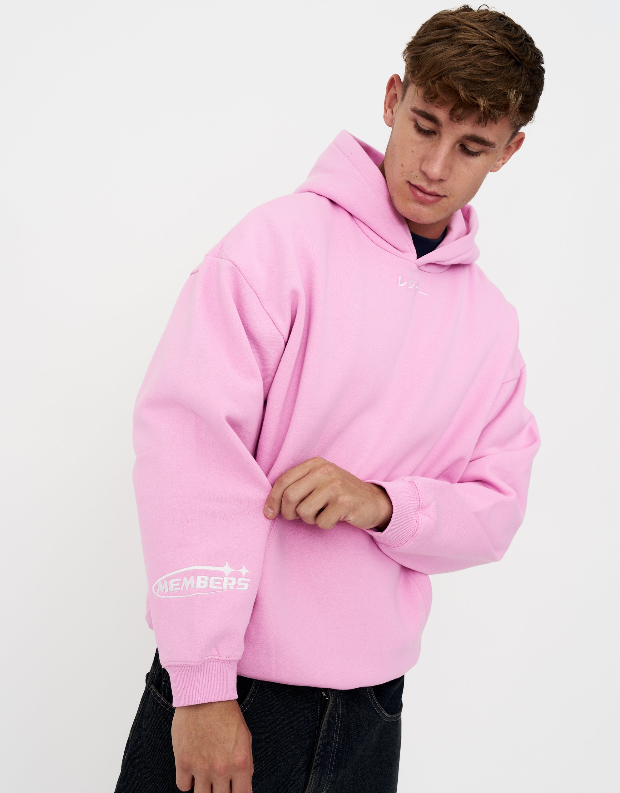 Leisure Embroidered Oversized Hoodie in Lotus Pink | Hallensteins AU