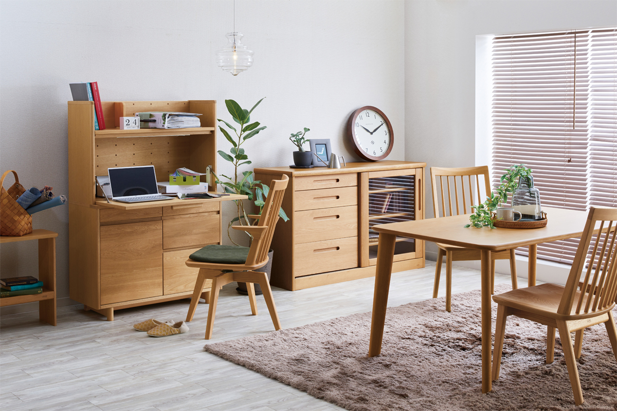 シンプルでコンパクトな大容量｜No.90デスク｜ライティングビューロー