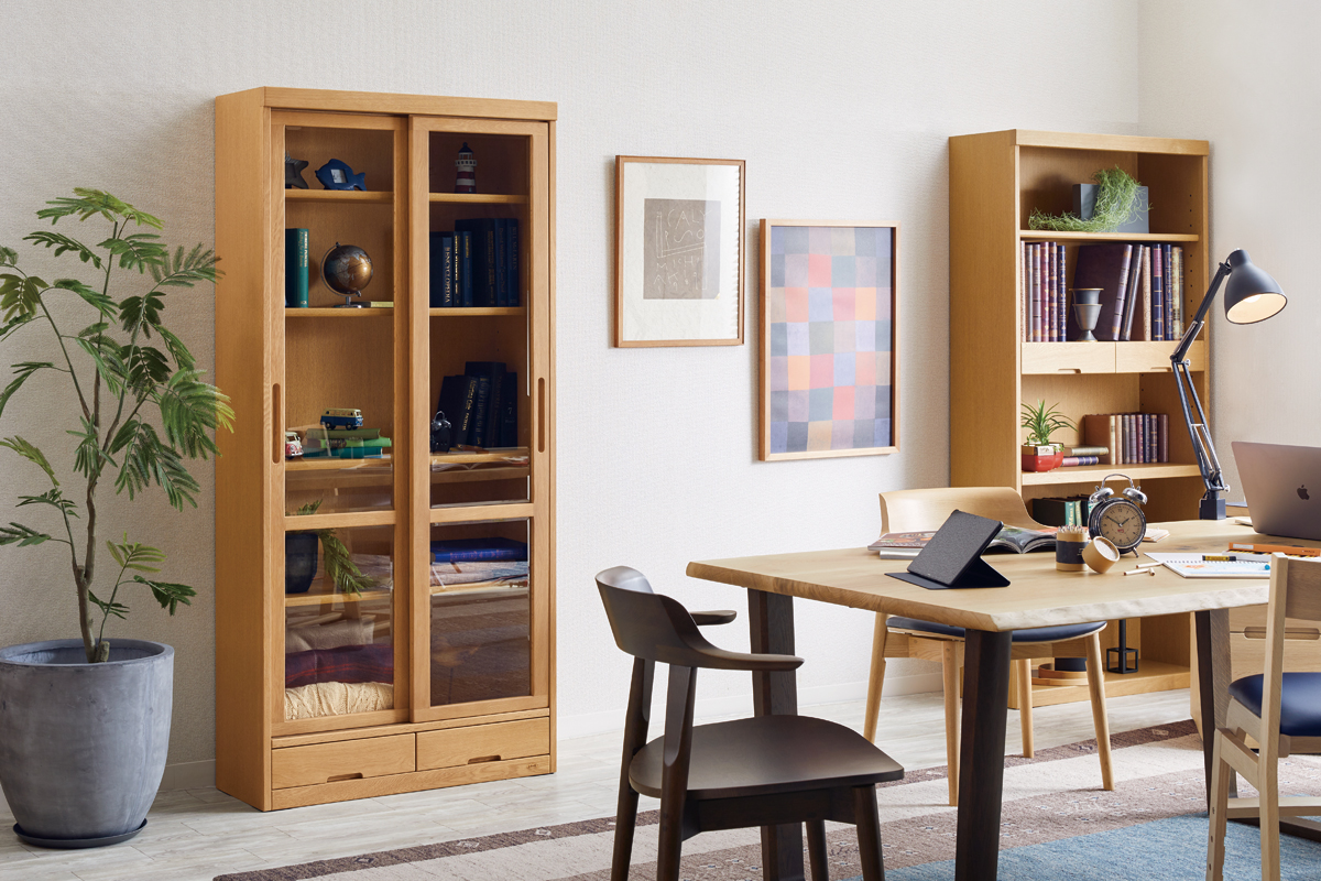 スリムな奥行きでシンプルなデザイン ｜No.8600書棚シリーズ｜製品一覧