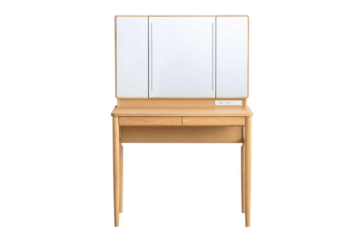 リビングでも使えるシンプルで優しいフォルムのドレッサー No. 8000