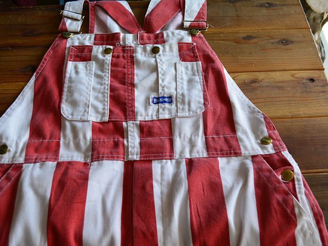 1970s BIG SMITH ストライプオーバーオール 実寸w37 - 古着屋HamburgCafe