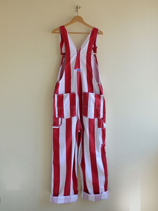 1970s BIG SMITH ストライプオーバーオール 実寸w37 - 古着屋HamburgCafe