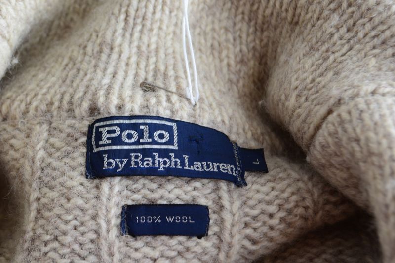 Polo RalphLauren ショールカラーカーディガン エルボーパッチ付き