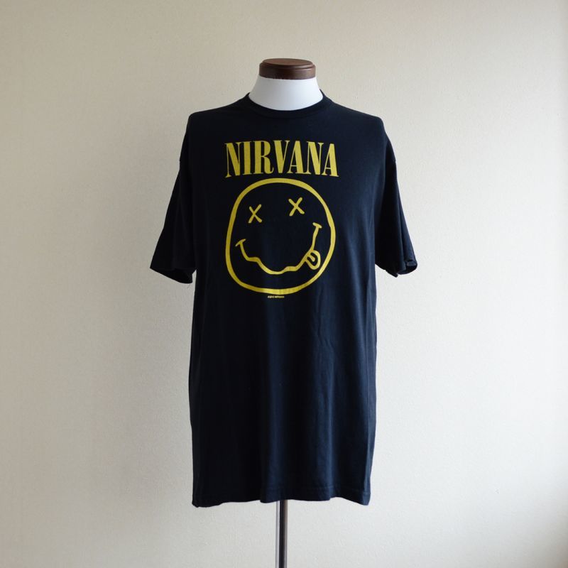 NIRVANA スマイルTシャツ 実寸L - 古着屋HamburgCafe