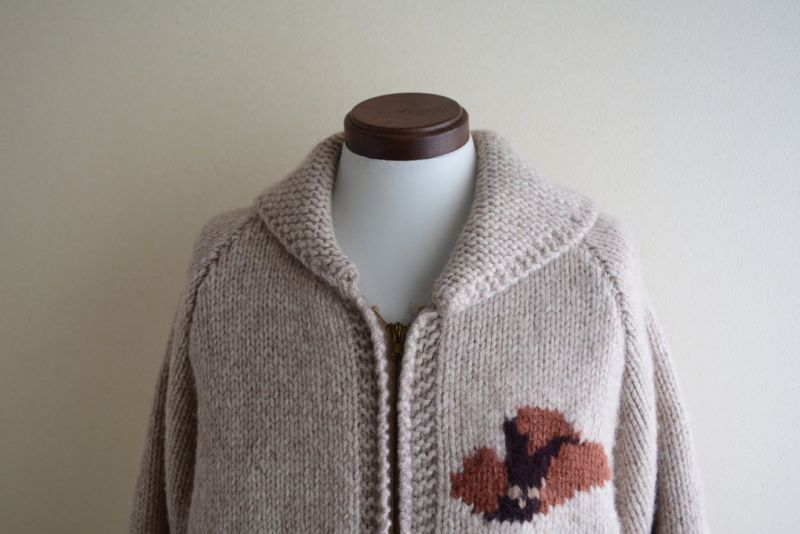 1960s〜 カウボーイ柄カウチンセーター 実寸ML - 古着屋HamburgCafe