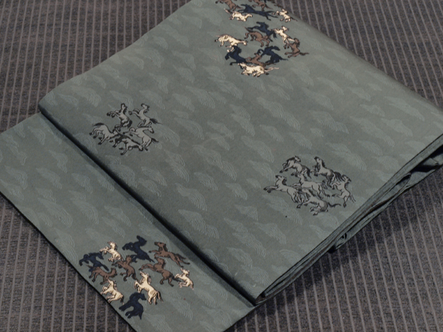 帯のアトリエ花邑 hanamura 銀座 「馬丸文様 型染め 名古屋帯」