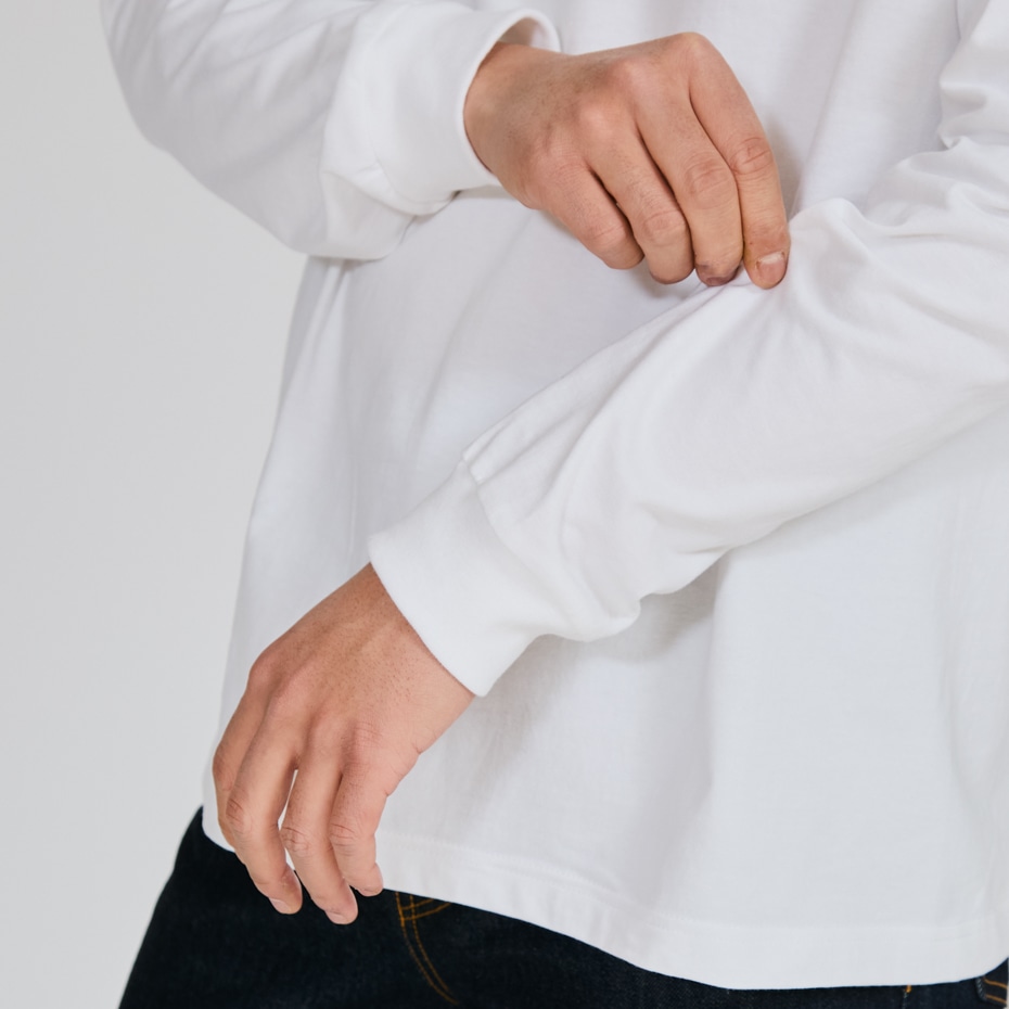 2枚組】ビーフィーロングスリーブTシャツ ホワイト | ヘインズの公式